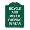 Signmission Bicycle and Moped Parking in Rear, Green & White Aluminum Sign, 18" x 24", GW-1824-24326 A-DES-GW-1824-24326 - alternate 1